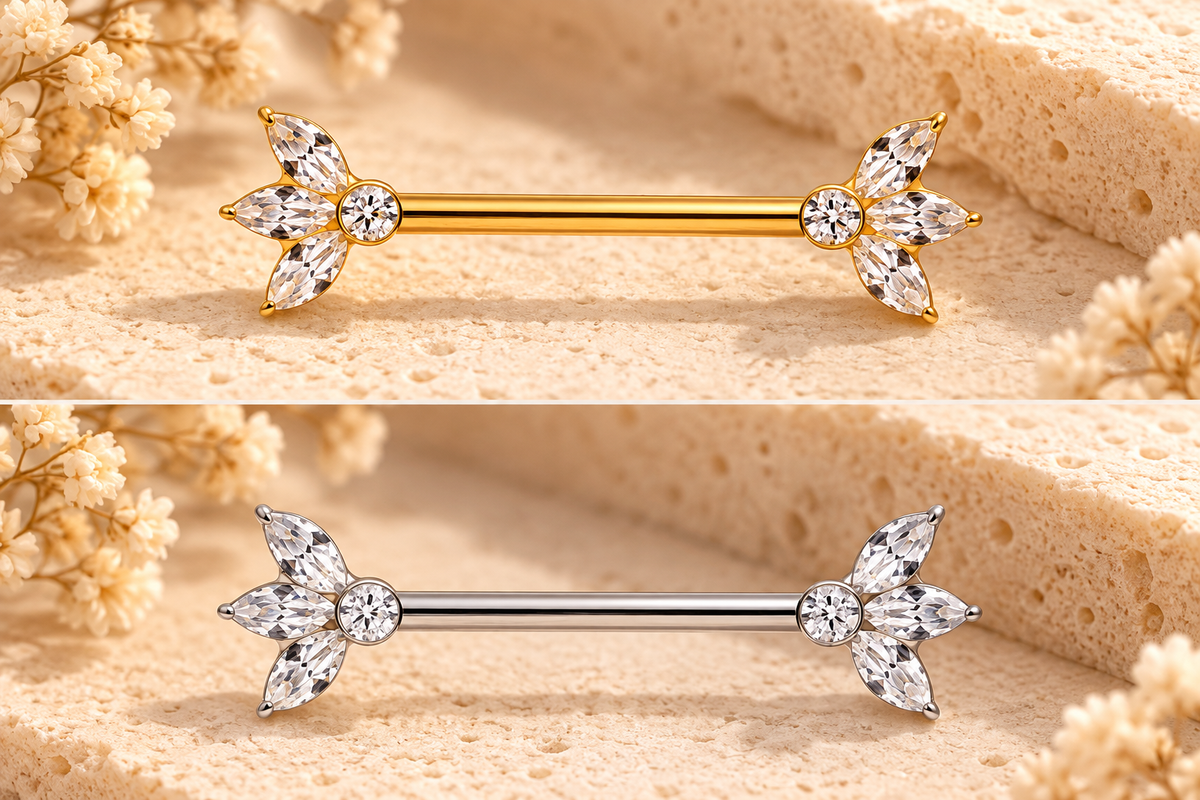 Crystal Lotus – Titan Brustwarzenpiercing