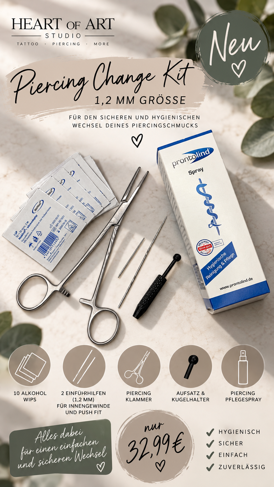 Piercing Change Kit 1,2 mm – Schmuckwechsel Set