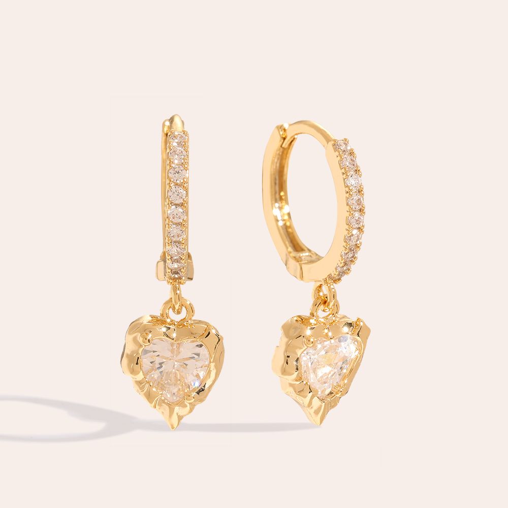 Vintage Diamond Heart Ohrringe