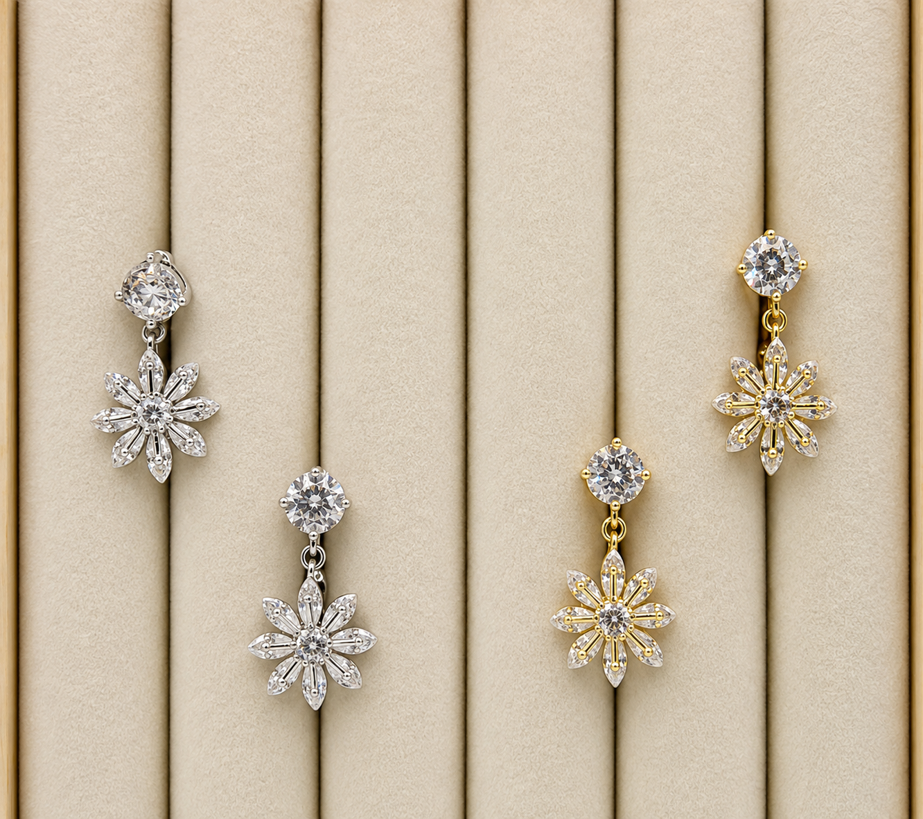 Funkeldes Bauchnabelpiercing mit Blütenanhänger
