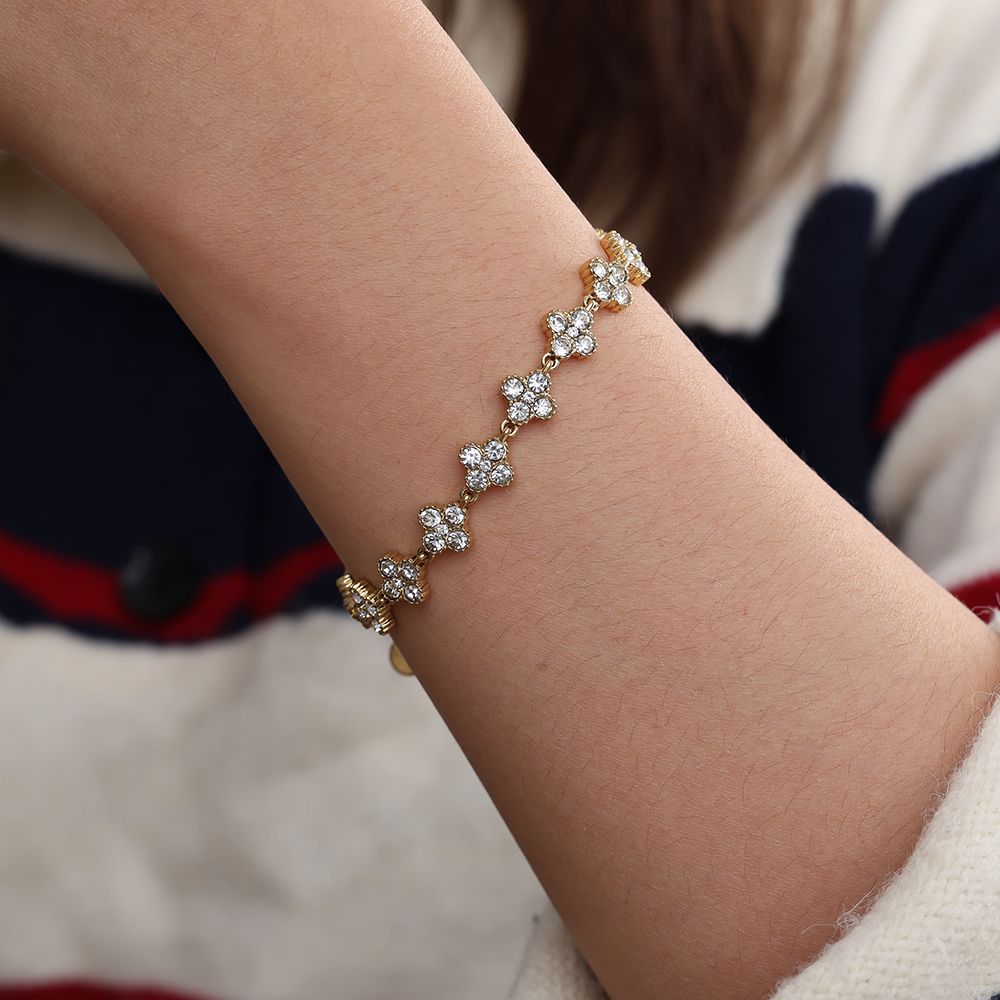 Diamand Lucky Flowers Armband