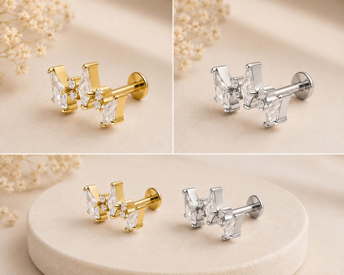 Royal Crystal Arch Push Pin Stecker aus Titan