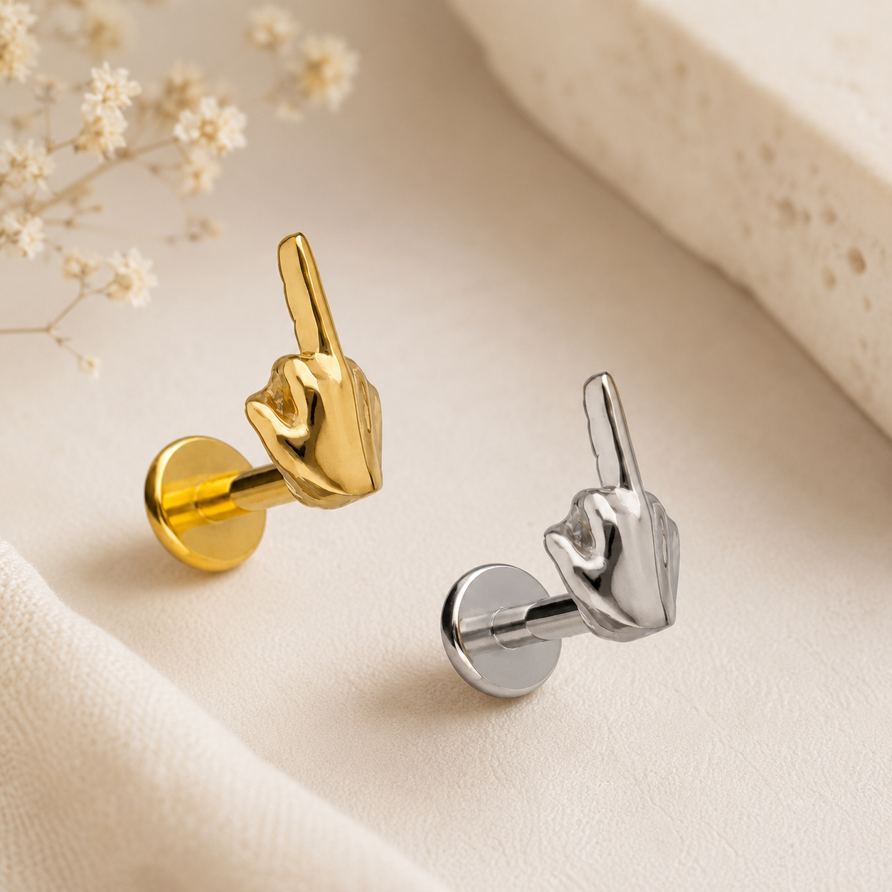 Mittelfinger Push Pin Stecker aus Titan