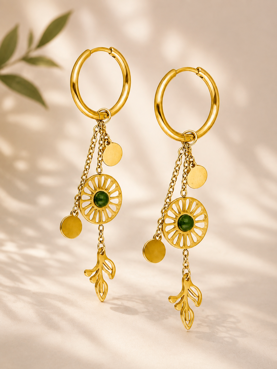Green Harmony Hoops – Ohrringe