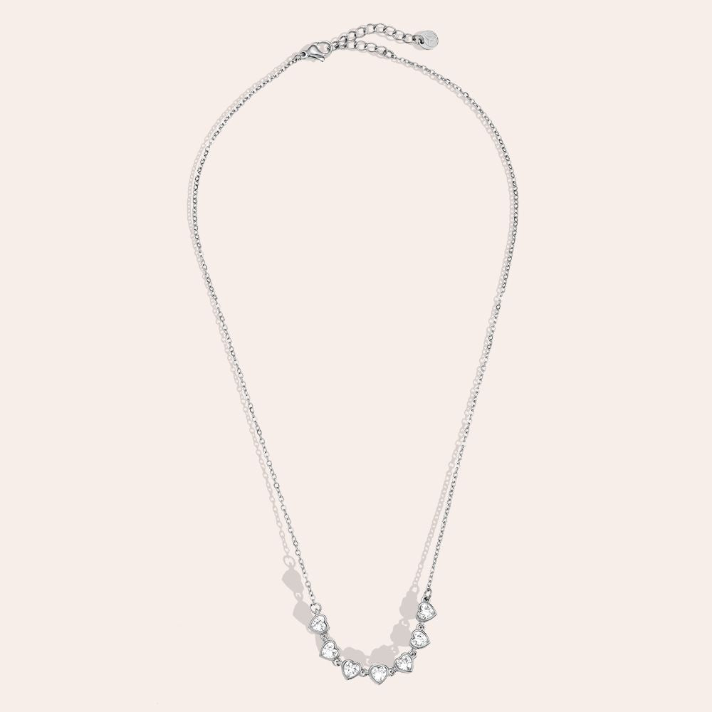 Diamand Hearts In Thin Chain Halskette