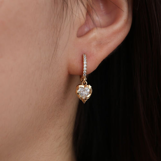 Vintage Diamond Heart Ohrringe