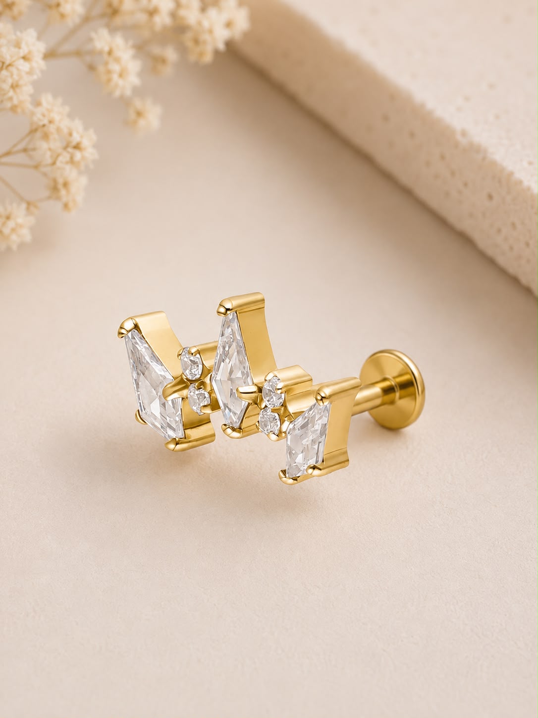 Royal Crystal Arch Push Pin Stecker aus Titan
